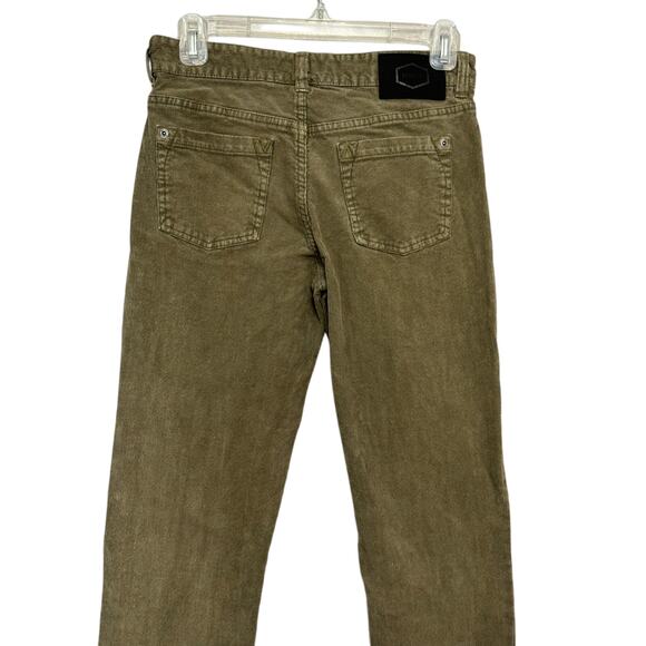 RVCA Boys Daggers Corduroy Pants 5 Pocket Button Fly Stretchy Olive Kids 27 NWOT - Picture 5 of 9